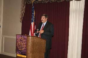 Percy Kirk, senior vice president and general manager of Cox Communications Oklahoma, shares the company's history and its business strategies at the October meeting.